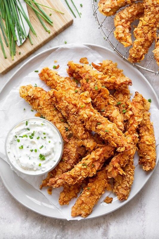 Zelfgemaakte crispy chicken tenders